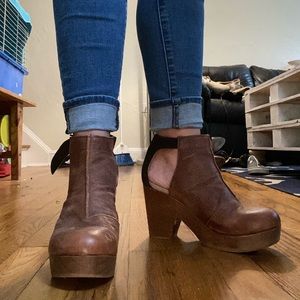 Free People Leather Platform Booties